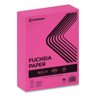 PrintWorks® Professional Color Paper, Fuchsia, 24 lb, 8.5 x 11, 500 Sheets