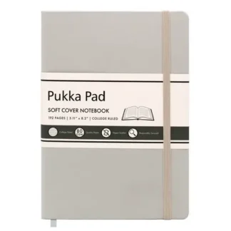 PUKKA PAD® Soft Cover Notebook, College Rule, Pebble Cover, 96 Sheets, 8.2" x 5.11"
