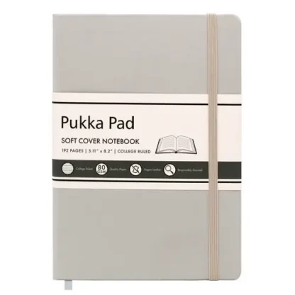 PUKKA PAD® Soft Cover Notebook, College Rule, Pebble Cover, 96 Sheets, 8.2" x 5.11"