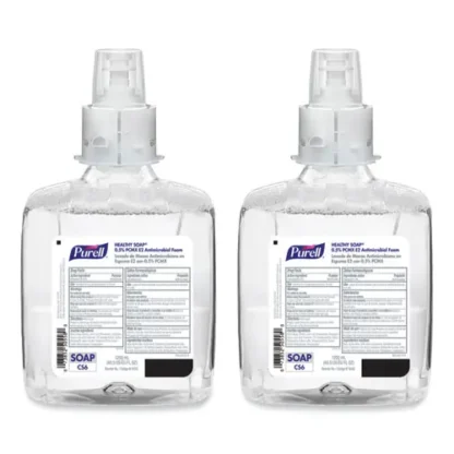 PURELL® HEALTHY SOAP 0.5% PCMX E2 Antimicrobial Foam Refill, For CS6 Dispensers, Fragrance-Free, 1,200 mL, 2/Carton