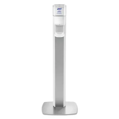 PURELL® MESSENGER ES6 Floor Stand with Dispenser, Silver/White