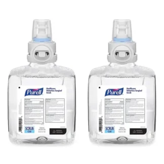 PURELL® Waterless Surgical Scrub Gel Hand Sanitizer, 1,200 mL Refill Bottle, Fragrance-Free, For CS-8 Dispenser, 2/Carton