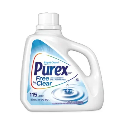Purex® Free and Clear Liquid Laundry Detergent, Unscented, 150 oz Bottle, 4/Carton