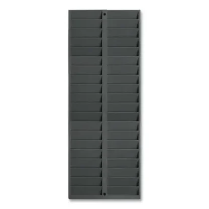 Pyramid Technologies Time Card Rack, 40 Pockets, Plastic, Light Gray