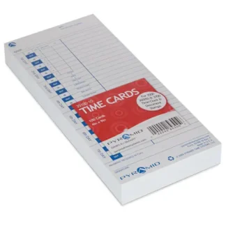 Pyramid Technologies Time Clock Cards for Pyramid Technologies 3000, One Side, 4 x 9, 100/Pack