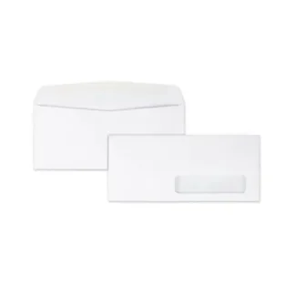 Quality Park™ Address-Window Envelope, #10, Commercial Flap, Gummed Closure, White, 500/Box