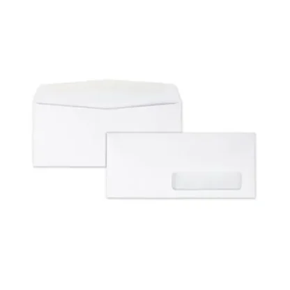 Quality Park™ Address-Window Envelope, #10, Commercial Flap, Gummed Closure, White, 500/Box