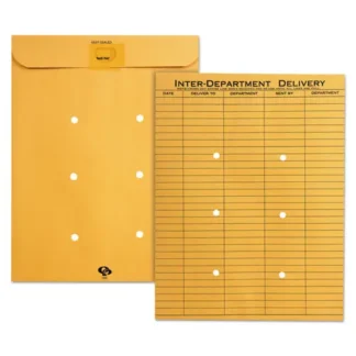 Quality Park™ Brown Kraft Resealable Redi-Tac Interoffice Envelope, #97, One-Sided Five-Column Format, 10 x 13, Brown Kraft