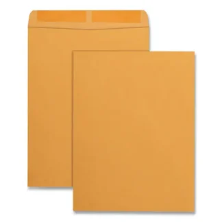Quality Park™ Catalog Envelope, Kraft, #13 1/2, Square Flap, Gummed Closure, 10 x 13, Brown Kraft, 100/Box