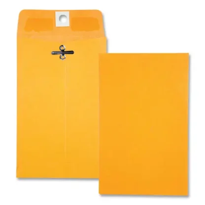 Quality Park™ Clasp Envelope, 28 lb Bond Weight Kraft, #15, 4 x 6.38, Brown Kraft, 100/Box