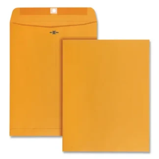 Quality Park™ Clasp Envelope, 28 lb Bond Weight Kraft, #97, Square Flap, Clasp/Gummed Closure, 10 x 13, Brown Kraft, 100/Box