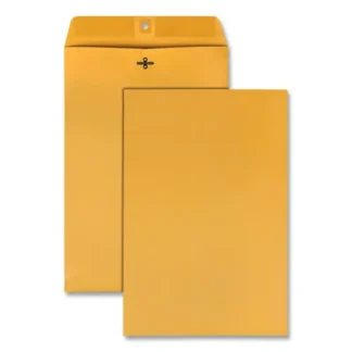 Quality Park™ Clasp Envelope, #98, 28 lb Kraft, Square Flap, Clasp/Gummed Closure, 10 x 15, Brown Kraft, 100/Box