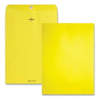 Quality Park™ Clasp Envelope, 9 x 12, 28 lb Bond, #90, Yellow, 10/Pack
