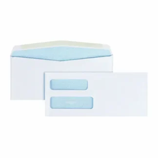 Quality Park™ Double Window Security-Tinted Check Envelope, #10, Commercial Flap, Gummed Closure, 4.13 x 9.5, White, 500/Box