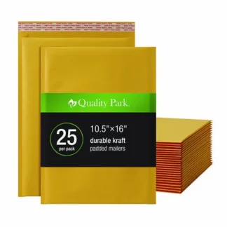 Quality Park™ Kraft Bubble Mailers, Barrier Bubble Cushion, Redi-Seal Adhesive Closure, 10.5 x 15, Brown Kraft, 25/Pack
