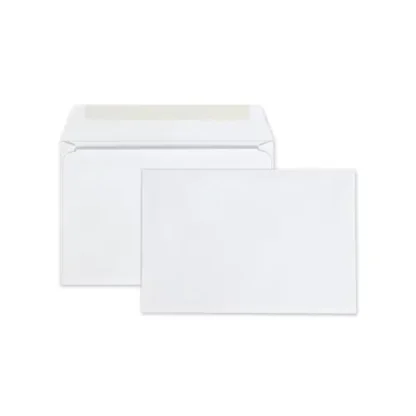 Quality Park™ Open-Side Booklet Envelope, #6 1/2, Hub Flap, Gummed Closure, 6 x 9, White, 100/Box