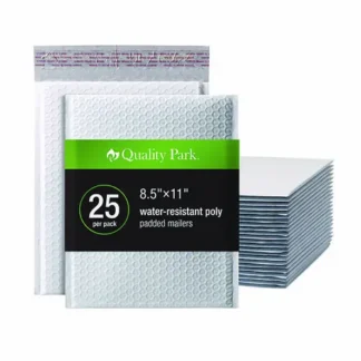 Quality Park™ Poly Bubble Mailers, #2, Redi-Seal Adhesive, 8.25 x 11, White, 25/Pack