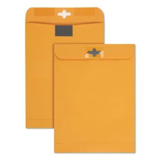 Quality Park™ Postage Saving ClearClasp Kraft Envelope, #90, Cheese Blade Flap, ClearClasp Closure, 9 x 12, Brown Kraft, 100/Box