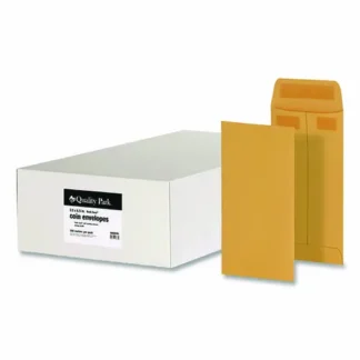 Quality Park™ Redi-Seal Coin and Small Parts Envelope, #7, Cheese Blade Flap, Redi-Seal Adhesive Closure, 3.5 x 6.5, Kraft Brown, 500/Box