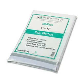 Quality Park™ Redi-Strip Poly Mailer, #3, 9 x 12, White, 100/Pack