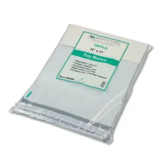 Quality Park™ Redi-Strip Poly Mailer, #5 1/2, Square Flap, Perforated Tear Strip, Redi-Strip Adhesive Closure, 14 x 17, White, 100/Pack