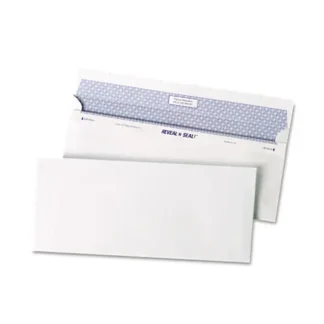 Quality Park™ Reveal-N-Seal Security Tinted Envelope, #10, Commercial Flap, Self-Adhesive, 4.13 x 9.5, White, 500/Box