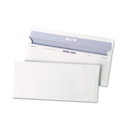 Quality Park™ Reveal-N-Seal Security Tinted Envelope, #10, Commercial Flap, Self-Adhesive, 4.13 x 9.5, White, 500/Box