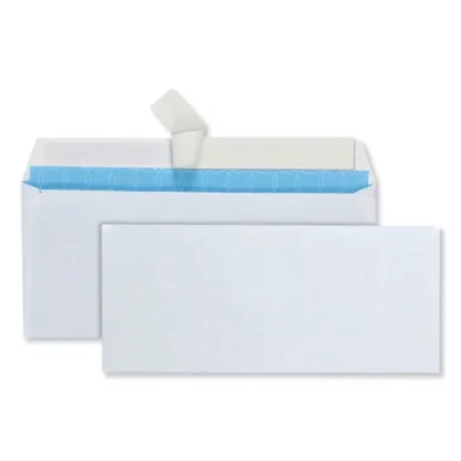 Quality Park™ Security Envelope, #10, Commercial Flap, Redi-Strip Adhesive Closure, 4.13 x 9.5, White, 500/Box