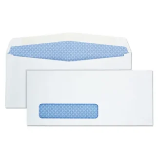 Quality Park™ Security Tint Window Envelope, #10, Commercial Flap, Gummed Closure, White, 500/Box