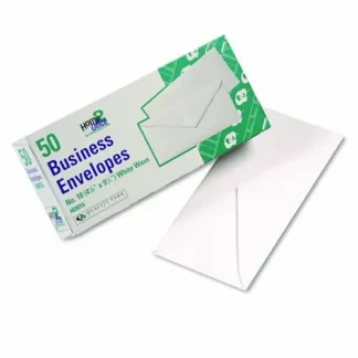 Quality Park™ White Wove Business Envelope Convenience Packs, #10, Bankers Flap, Gummed Closure, 4.13 x 9.5, White, 50/Box