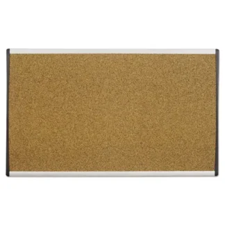 Quartet® ARC Frame Cubicle Board, Cork Bulletin, Tan Surface, Satin Aluminum Frame, 24" x 14"