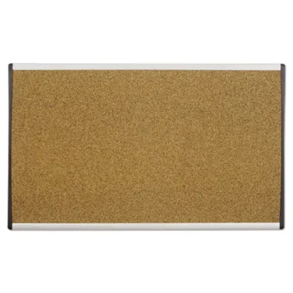 Quartet® ARC Frame Cubicle Board, Cork Bulletin, Tan Surface, Satin Aluminum Frame, 24" x 14"