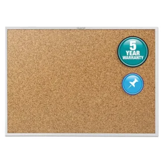 Quartet® Classic Series Cork Bulletin Board, 60" x 36", Tan Surface, Anodized Aluminum Frame