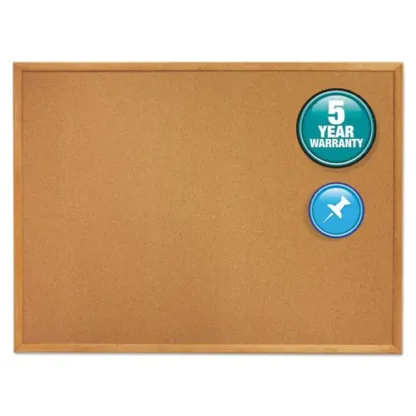 Quartet® Classic Series Cork Bulletin Board, 96" x 48", Tan Surface, Oak Finished Fiberboard (MDF) Frame