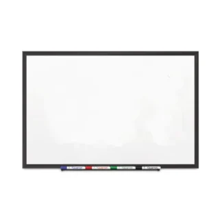 Quartet® Classic Series Porcelain Magnetic Dry Erase Board, White Surface, Black Aluminum Frame, 48" x 36"