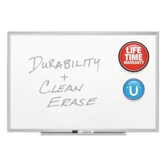 Quartet® Classic Series Porcelain Magnetic Dry Erase Board, White Surface, Satin Aluminum Frame