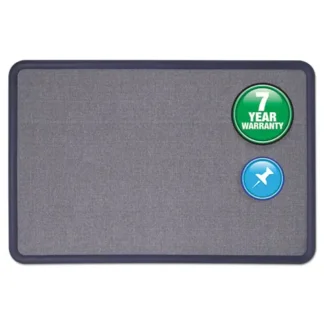 Quartet® Contour Fabric Bulletin Board, Light Blue Surface, Navy Blue Plastic Frame