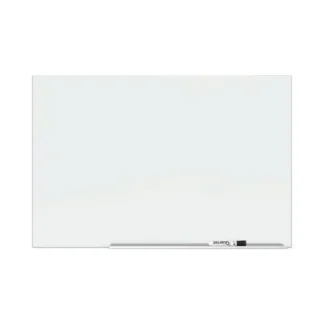 Quartet® Element Framed Magnetic Glass Dry-Erase Board, 74" x 42", White Surface, Satin Aluminum Frame