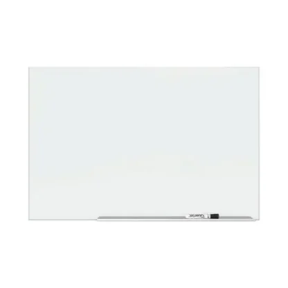 Quartet® Element Framed Magnetic Glass Dry-Erase Board, 74" x 42", White Surface, Satin Aluminum Frame