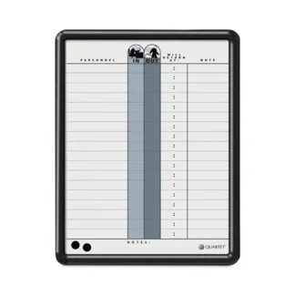Quartet® Employee In/Out Board, Personnel In/Out Tracking Chart, 11" x 14", White/Gray Surface, Black Plastic Frame