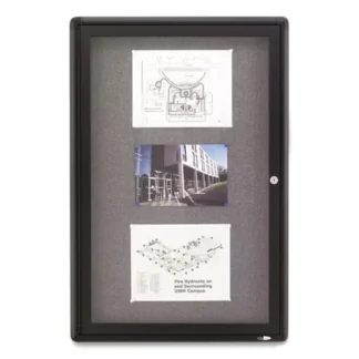 Quartet® Enclosed Indoor Fabric Bulletin Board with Hinged Doors