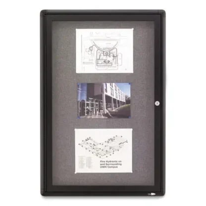 Quartet® Enclosed Indoor Fabric Bulletin Board with Hinged Doors