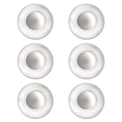 Quartet® Glass Magnets, Circles, Large, 0.45" Diameter, Clear, 6/Pack
