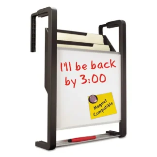 Quartet® Hanging File Pocket with Dry Erase Board, 3 Sections, Letter Size, Black
