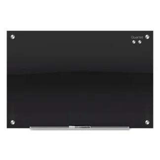 Quartet® Infinity Magnetic Glass Marker Board, 72" x 48", Black Surface