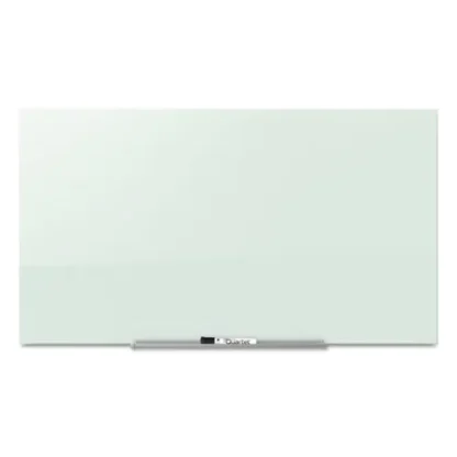 Quartet® InvisaMount Magnetic Glass Marker Board, 85" x 48", White Surface
