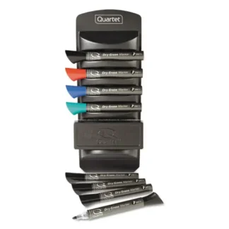 Quartet® Marker Caddy Kit, Broad Chisel Tip, Assorted Colors, 8/Set