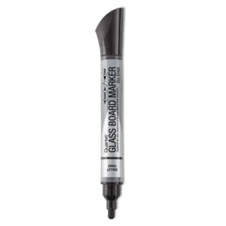 Quartet® Premium Glass Board Dry Erase Marker, Broad Bullet Tip, Black, Dozen