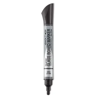 Quartet® Premium Glass Board Dry Erase Marker, Broad Bullet Tip, Black, Dozen
