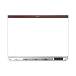 Quartet® Prestige 2 DuraMax Magnetic Porcelain Whiteboard, 48" x 36", White Surface, Mahogany Finished Frame